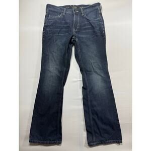 Helix Men's Dark Wash Slim Bootcut Blue Denim Jeans - Size 30x30 (31x29.5)